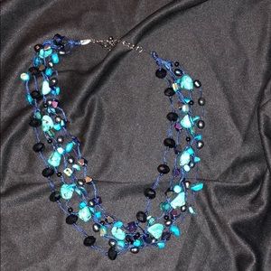 Park Lane necklace Navy and turquoise